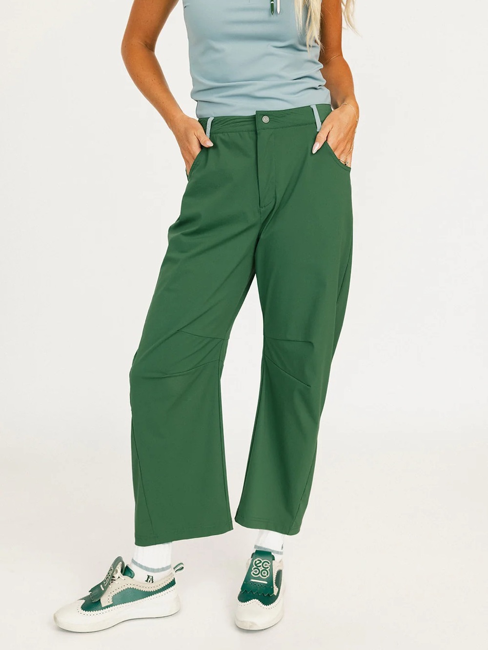 Fore All NWT Women's Golf Bennett Barrel Pant Green XS